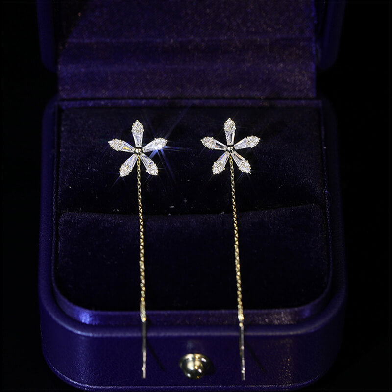 Ana Júlia® - Pendientes flor de diamante brillante